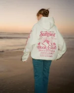 Dandy "Book Club" Oversized Lux Hoodie in Heather Gray and Pink - Image 2
