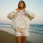 Dandy "Roses" Oversized Lux Hoodie in Heather Gray