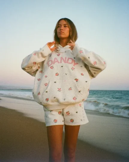 Dandy "Roses" Oversized Lux Hoodie in Heather Gray