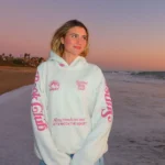 Dandy "Book Club" Oversized Lux Hoodie in Heather Gray and Pink