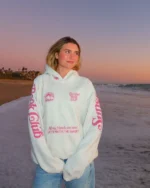 Dandy "Book Club" Oversized Lux Hoodie in Heather Gray and Pink