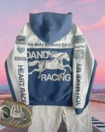 Dandy "Racing Heart" Oversized Lux Hoodie in Blue - Image 2