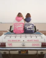 Dandy "Racing Heart" Oversized Lux Hoodie in Pink - Image 2