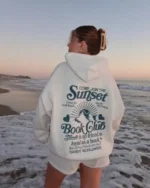 Dandy "Book Club" Oversized Lux Hoodie in Heather Gray and Blue - Image 2